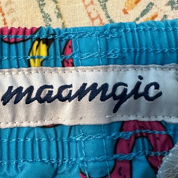 Maamgic Swimsuit, Flamingo Design, Blue Background - Picture 5 of 5